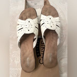 Walking Cradles white sandals
